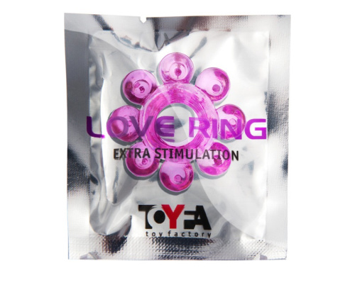 Тянущееся розовое кольцо с массажными шариками фото 2