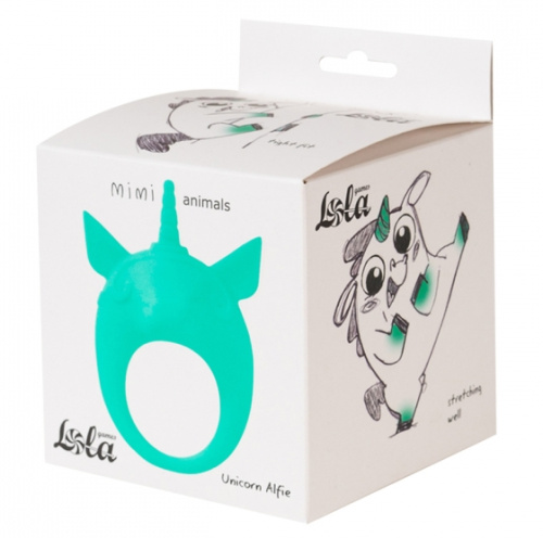 Эрекционное виброкольцо Mimi Animals Unicorn Alfie Green фото 3