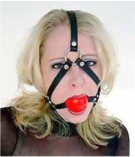 БДСМ маска с кляпом и фиксацией подбородка фото 3