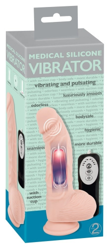 Реалистичный фаллос с пульсацией Medical Silicone 20 см фото 8