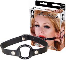 Кляп с кольцом черного цвета Lux Fetish