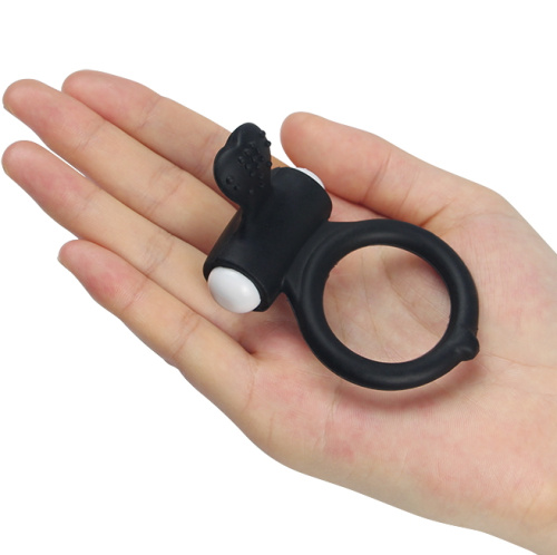 Виброкольцо чёрное Power Heart Clit Cockring фото 6