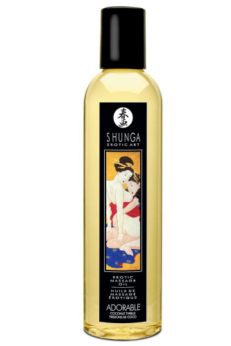Возбуждающее массажное масло Shunga Adorable с ароматом кокоса 250 мл фото 2