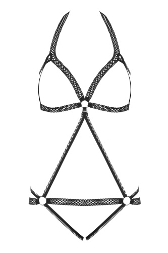 Маска на глаза черная с фиолетовыми лентами фото 3