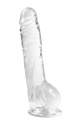 Прозрачный фаллоимитатор с мошонкой Intergalactic Luminous 20 см фото 3