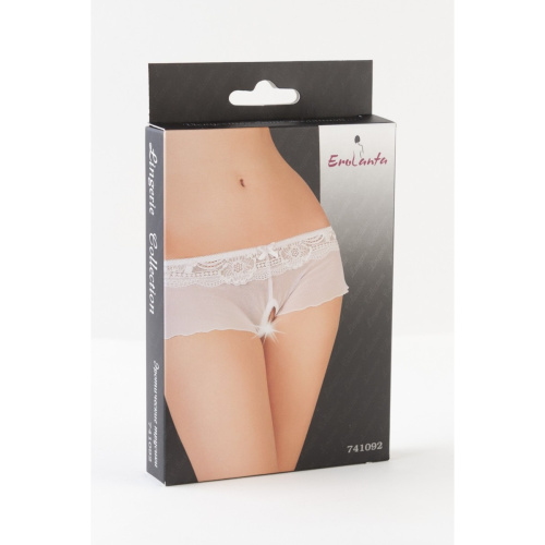 Эротические трусики-юбочка из стрейч-сетки белые р-р 42-44 фото 4