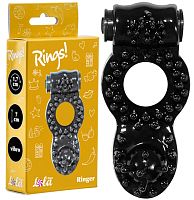 Тянущееся виброкольцо для эрекции Rings Ringer Black