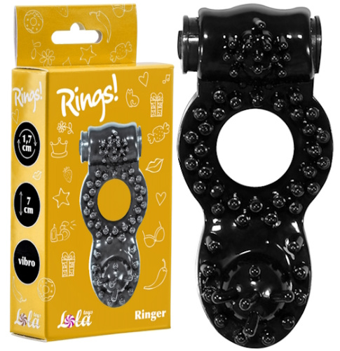 Тянущееся виброкольцо для эрекции Rings Ringer Black