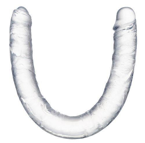 Двухголовый прозрачный фаллоимитатор Toyfa Double Dildo 40 см фото 3