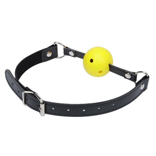 Дышащий кляп-шар желтый фото 2