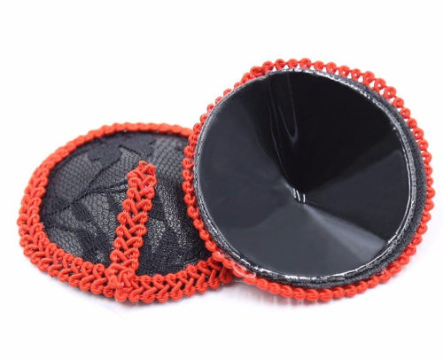 Красно-черные кружевные пэстисы фото 6