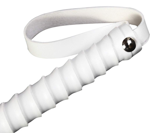 Классическая белая плеть с удлиненной рукояткой 49 см фото 3