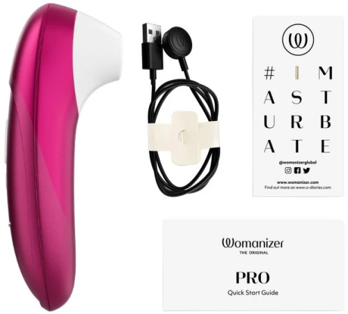 Бесконтактный вакуумно-волновой стимулятор клитора Womanizer Pro розовый фото 11