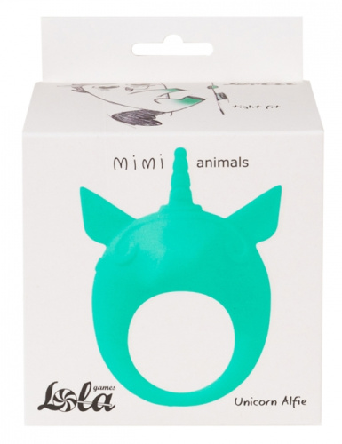Эрекционное виброкольцо Mimi Animals Unicorn Alfie Green фото 4