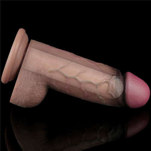 Темнокожий фаллос-гигант Dual Layered Silicone Cock XXL 25 см фото 2