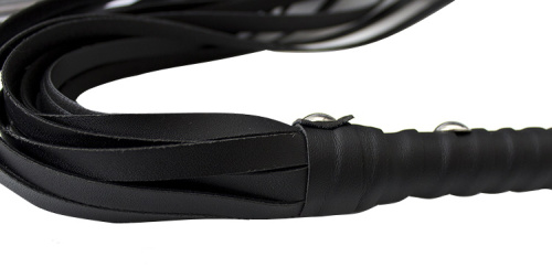 Классическая черная плеть с удлиненной рукояткой 60 см фото 4