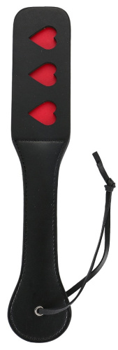 Пэдл черно-красный с сердечками 32 см