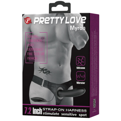 Черный фаллопротез с вибрацией Pretty Love Myron 19 см фото 10