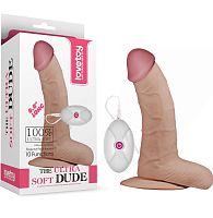 Вибратор реалистик The Ultra Soft Dude с выносным пультом управления 20 см