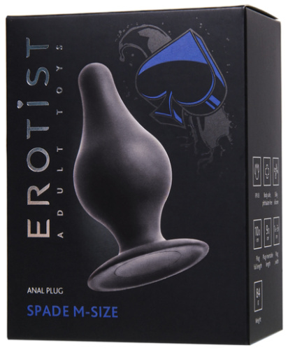 Черная анальная втулка Erotist Spade M фото 11