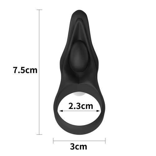 Виброкольцо Power Clit Silicone Cockring черное фото 5