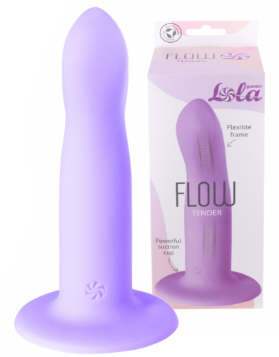 Гнущийся нереалистичный фаллос на присоске Flow Tender 17 см