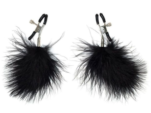 Сексуальные зажимы на соски с черными перышками фото 4