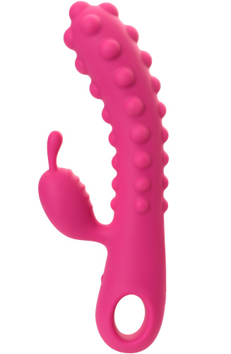 Розовый вибратор с клиторальным стимулятором Kokos Smon фото 4