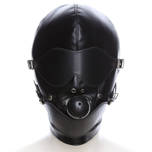Бондажный шлем с кляпом фото 2