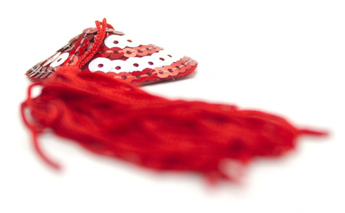 Пэстисы для груди красно-белые с пайетками фото 5