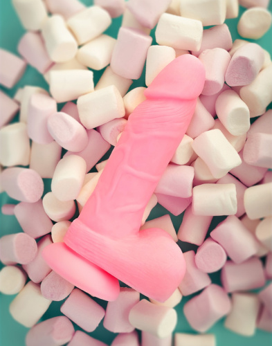 Розовый фаллос с мошонкой из жидкого силикона Toyfa Scott 20 см фото 8