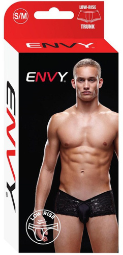Блестящие мужские трусы-хипсы Envy черные S/M фото 4