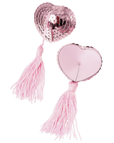 Розовые пэстисы для груди с пайетками фото 2