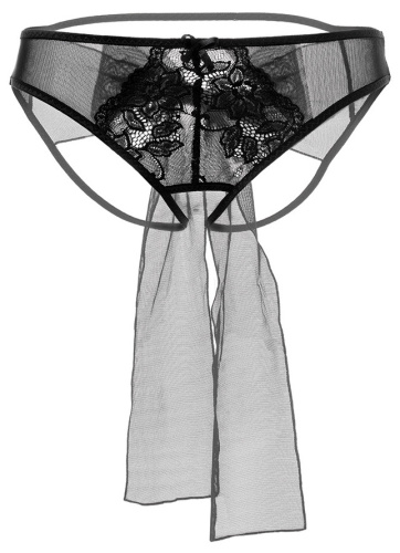 Эротические трусики черного цвета с бантом Erolanta Mia М фото 8