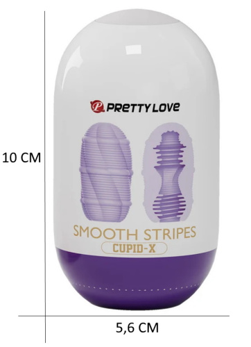 Двустороннее яйцо-мастурбатор Pretty Love Smooth Stripes Cupid-X фото 3