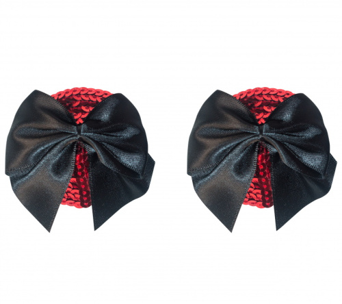 Пэстисы с бантиками Burlesque Blaze красно-черные фото 2