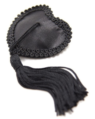 Атласные черные пэстисы-сердечки фото 4