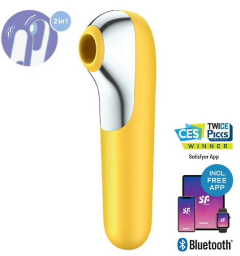 Клиторальный смарт-стимулятор с вибрацией Satisfyer Dual Love желтый фото 2