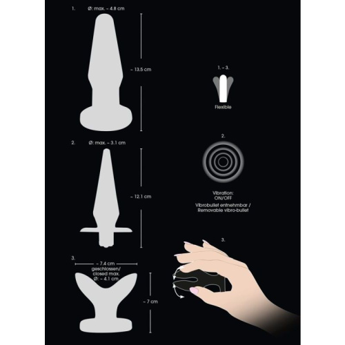 Набор анальных втулок Butt Plug Set черный фото 5