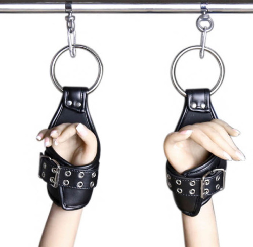 Черные БДСМ фиксаторы на запястья фото 7