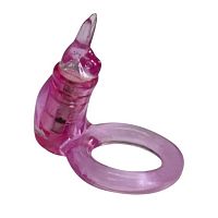 Виброкольцо розовое Cute Bunny Ring Vibe