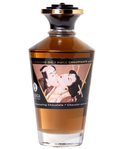 Разогревающее массажное масло Shunga Intoxicating Chocolate c ароматом шоколада 100 мл фото 2