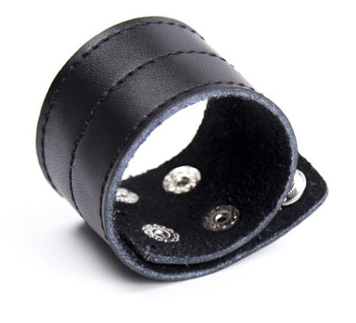 Широкая кожаная утяжка на пенис фото 3