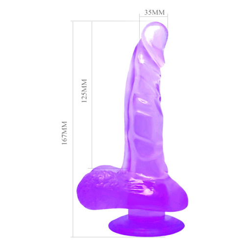 Фаллоимитатор на присоске с мошонкой фиолетовый 17 см фото 5