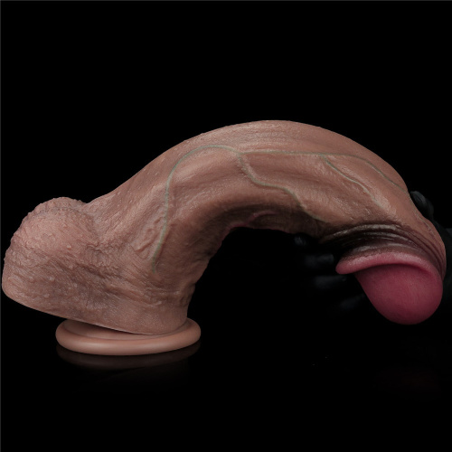 Темнокожий фаллос-гигант Dual Layered Silicone Cock XXL 33 см фото 4