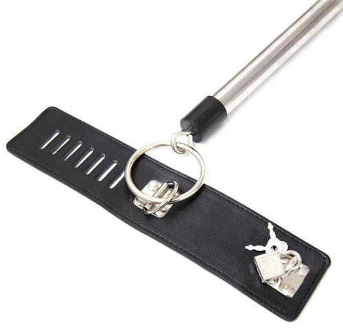 Бондажная распорка Т-образная ошейник и наручники черная фото 4