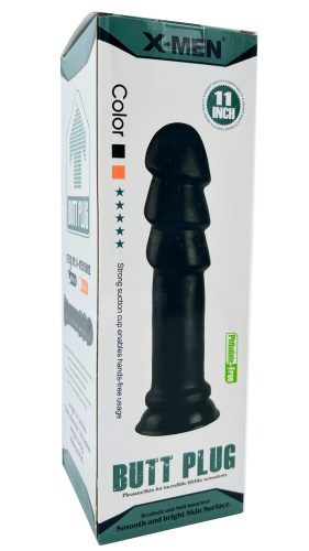 Черный фаллоимитатор X-Men Butt Plug 28 см фото 5