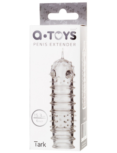 Прозрачная насадка на пенис с точечно-ребристым рельефом Toyfa Tark фото 7