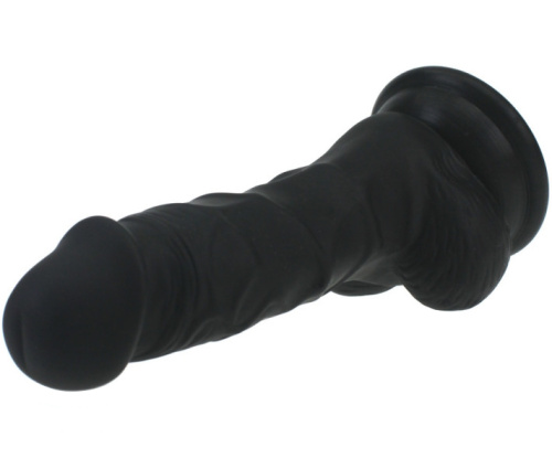 Рельефный фаллоимитатор черного цвета X-Men 17 см фото 3