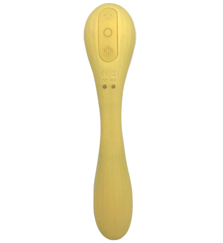 Гибкий вагинально-клиторальный смарт-вибратор Magic Motion Bobi желтый фото 5